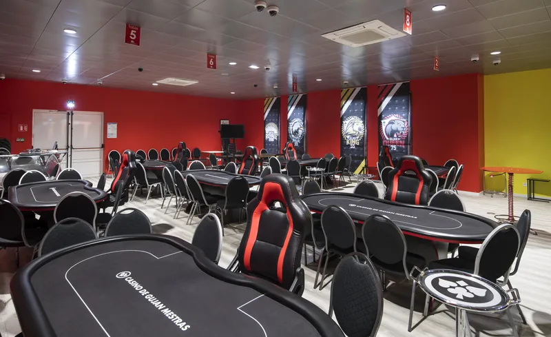 Rows of card tables at Casino JOA de Gujan-Mestras