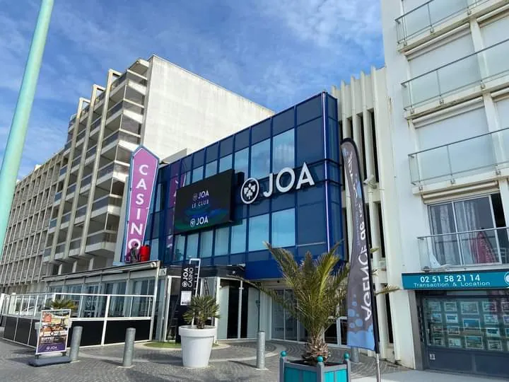 Modern glass facade of Casino JOA de Saint-Jean-de-Monts