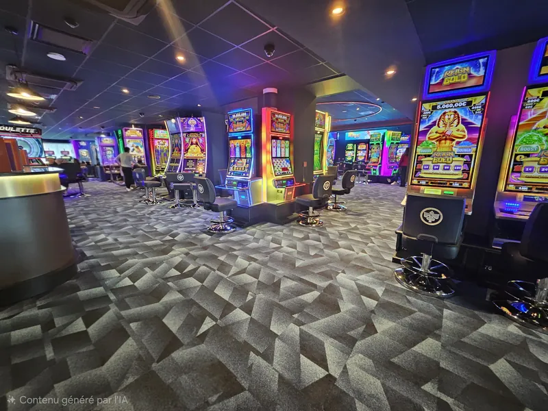 Wide view of the gaming floor at Casino JOA de Saumur