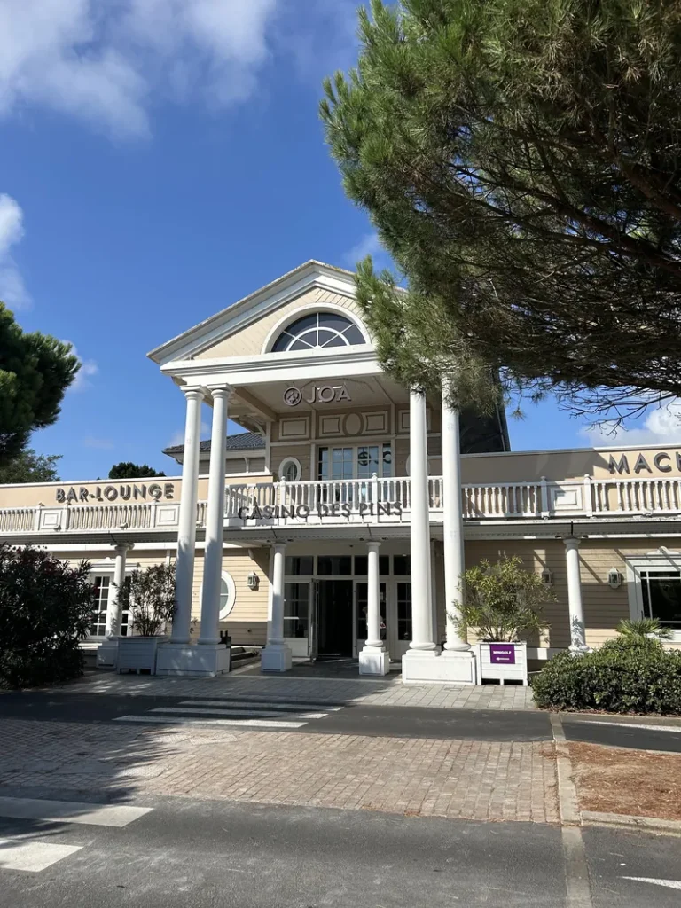 Tree-lined approach to Casino JOA Les Pins des Sables d'Olonne