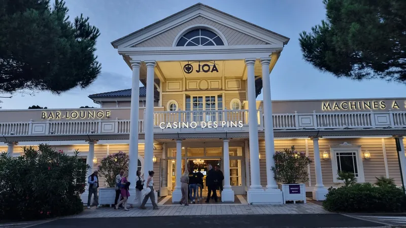 Central portico entrance to Casino JOA Les Pins des Sables d'Olonne